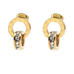 18K GOLD PLATED STAINLESS STEEL EARRINGS, INTENSITY